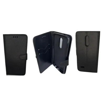 Capa Carteira Couro Antiqueda Celular Lg K11 2018 Cor:preto