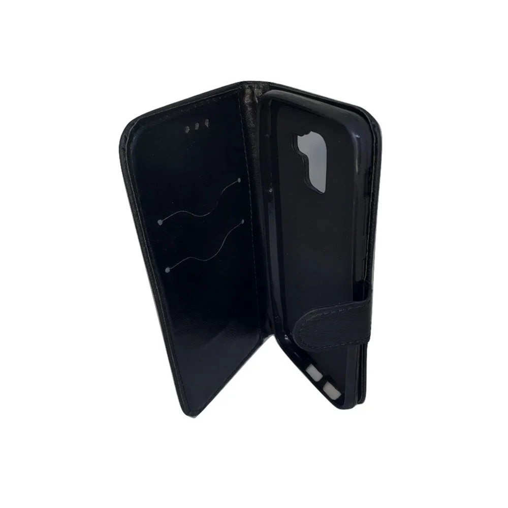 Imagem 4 de 5 do produto Capa Carteira De Couro Celular Samsung Galaxy J6 J600 Preto