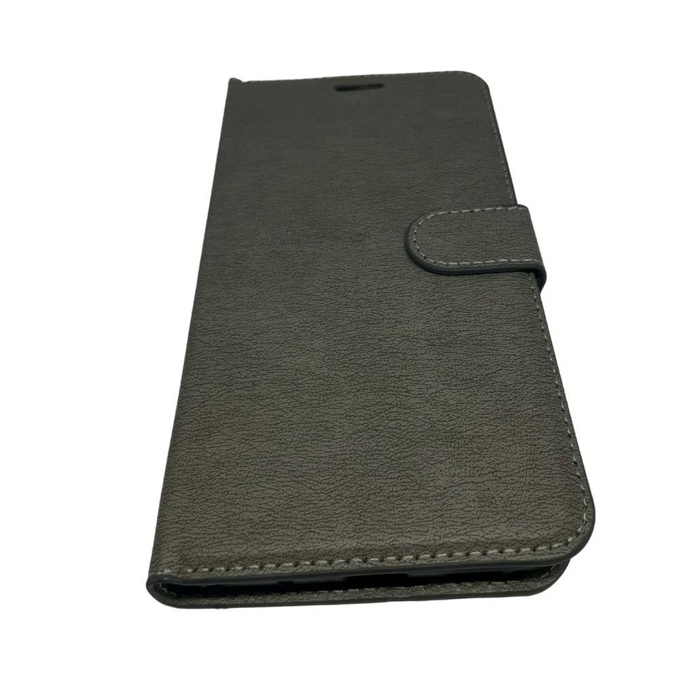 Imagem 3 de 5 do produto Capa Carteira De Couro Celular Samsung M40 E A60 Cinza