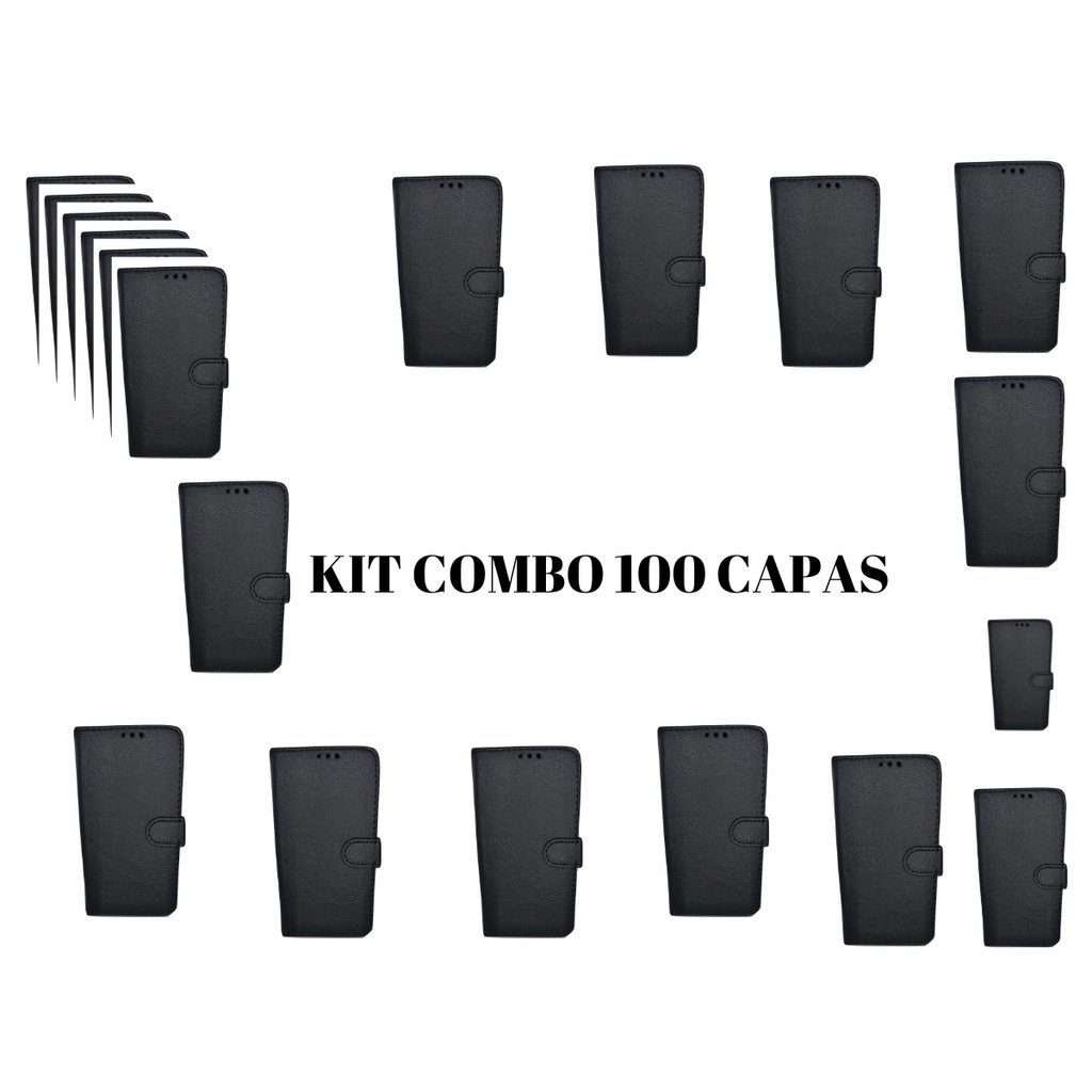 Kit Kit 100 Unidades Capa Carteira De Couro Atacado