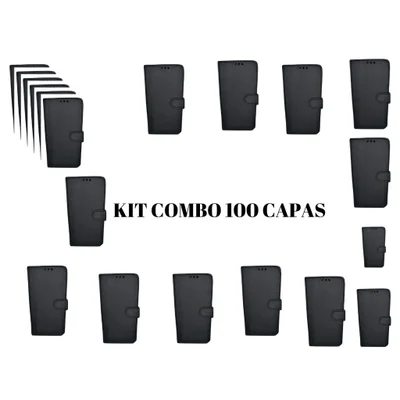 Kit Kit 100 Unidades Capa Carteira De Couro Atacado