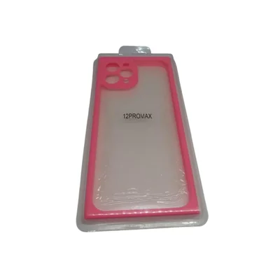 Capa Case Capinha De Celular Iphone 12 Pro Max Emborrachada Cor:rosa