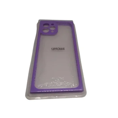 Capa Case Capinha De Celular Iphone 12 Pro Max Emborrachada Cor:roxo