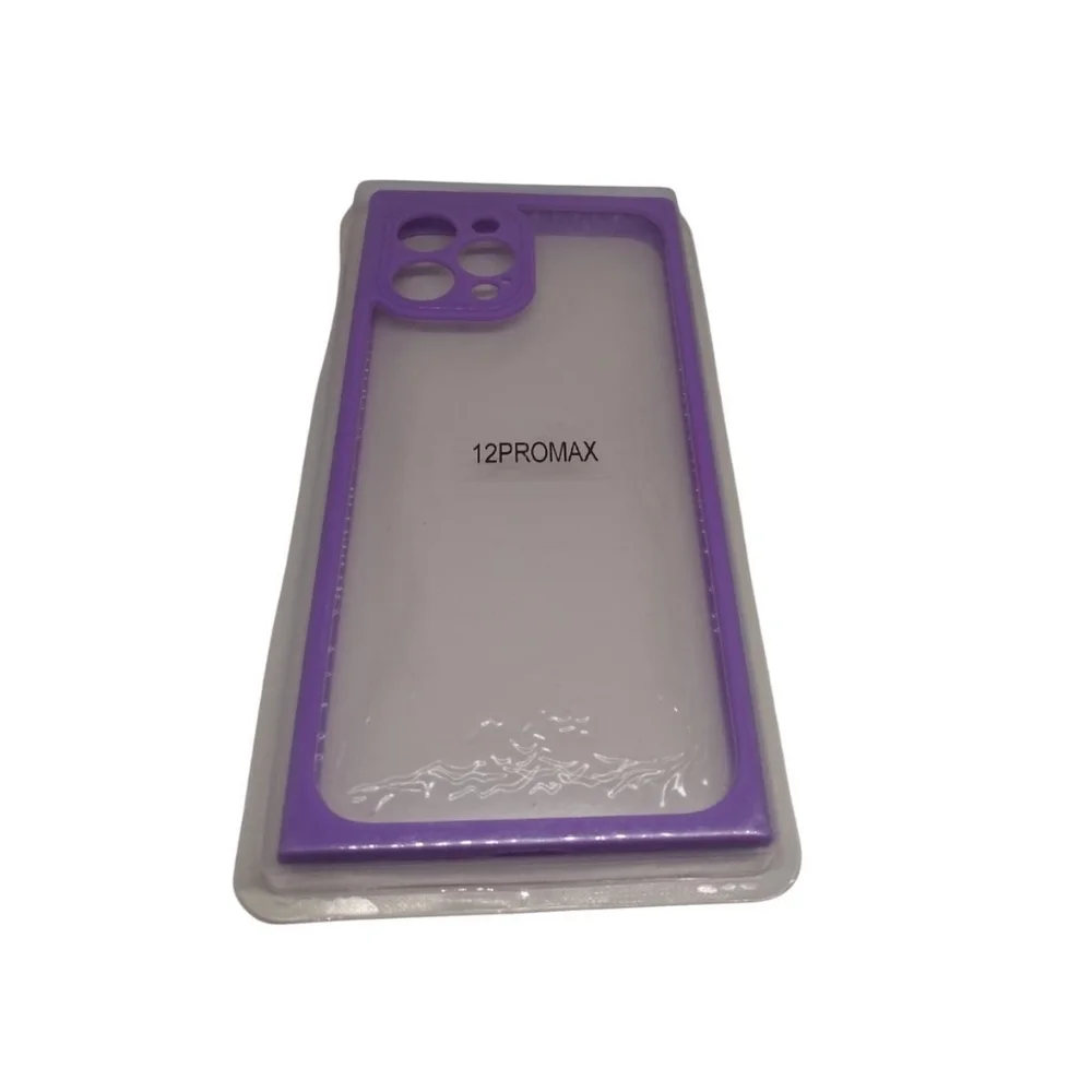 Imagem 1 de 1 do produto Capa Case Capinha De Celular Iphone 12 Pro Max Emborrachada Cor:roxo