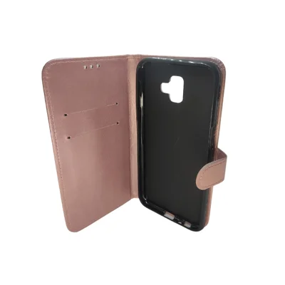 Capa Capinha Carteira Celular Galaxy J6 Plus Carteirinha Flip Cor:rosé