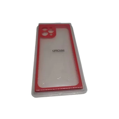 Capa Case Capinha De Celular Iphone 12 Pro Max Emborrachada Cor:vermelho