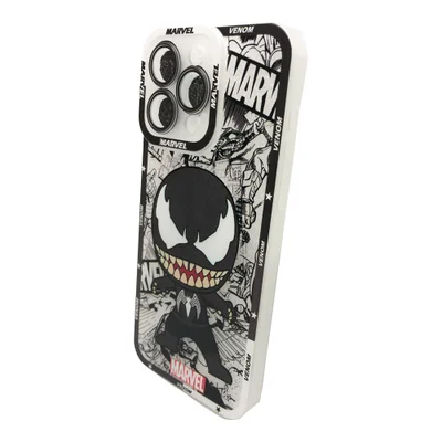Capinha Protetora Venom Marvel Celular Iphone 15 Pro Max Cor:branco