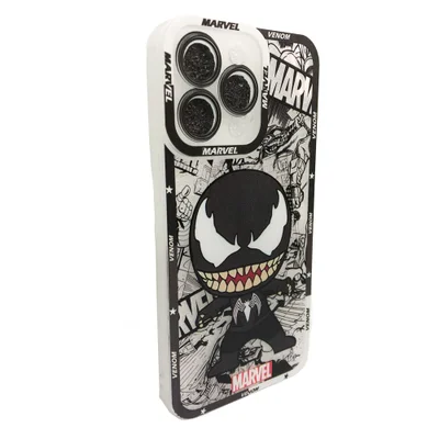 Capinha Protetora Venom Marvel Celular Iphone 14 Pro Max Cor:branco