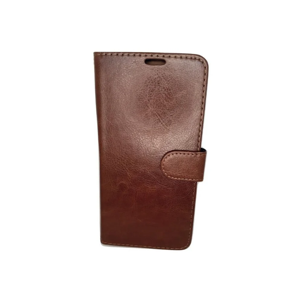 Imagem 2 de 5 do produto Capinha Carteira De Couro Celular Motorola Moto G8 Marrom