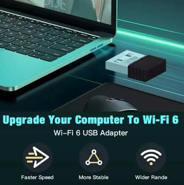 Imagem 2 de 4 do produto Mini Adaptador Wifi 6 2.4 Ghz Ax286 Wireless Usb 286 Mbps