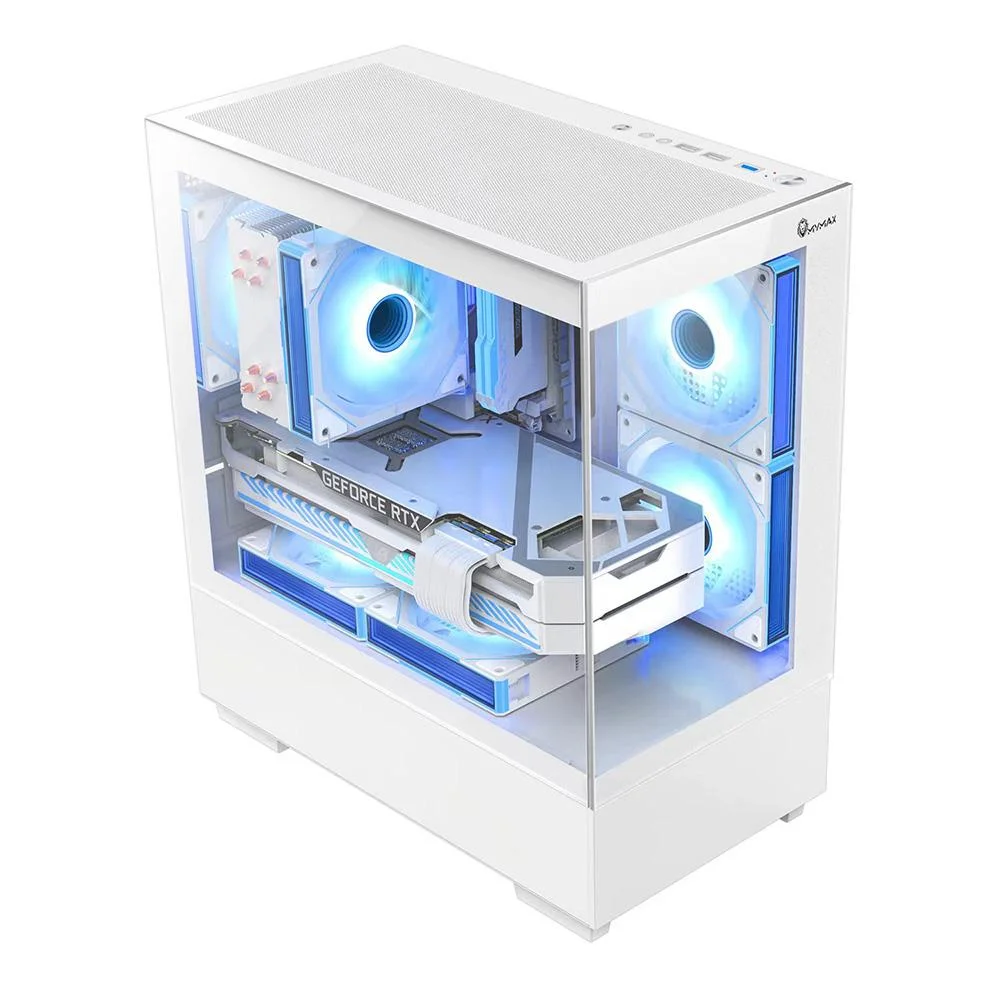 Imagem 3 de 3 do produto Gabinete Gamer Kyrios Micro Atx 3 Fans Rbg Branco Mymax