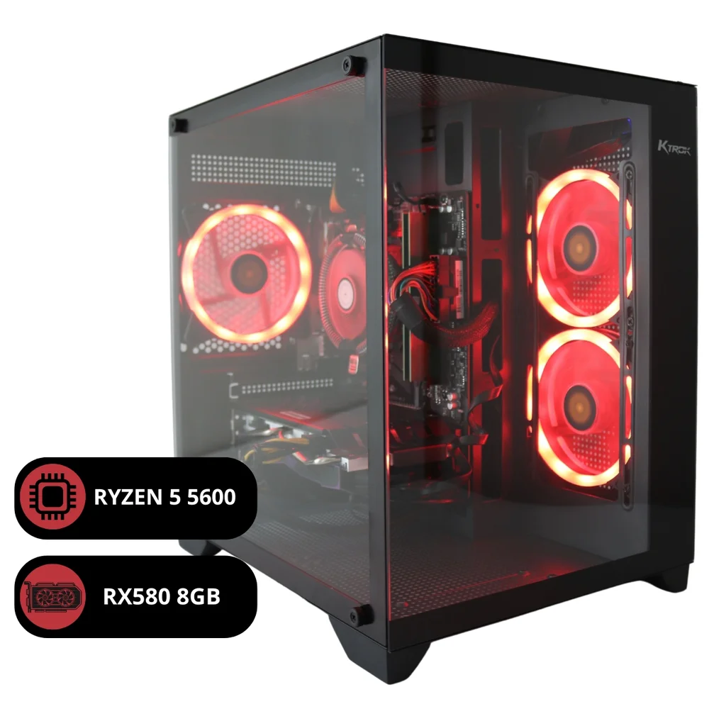 Computador Gamer Multipc Poseidon Ryzen 5 5600, 16GB RAM, RX580 8GB, SSD 512GB, Windows - view 3