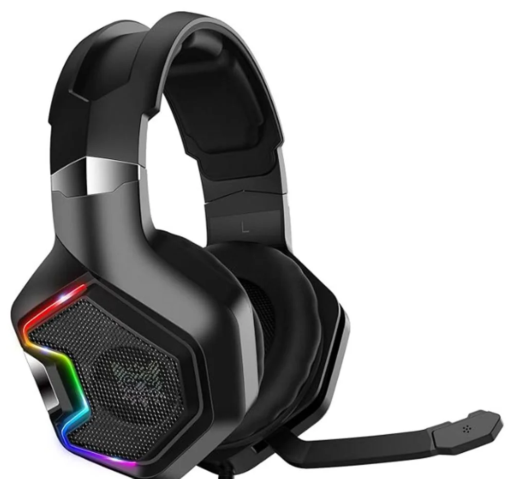 Imagem 1 de 4 do produto Fone De Ouvido Gamer Com Fio RGB 7.1 Superbass Knup 489 Cor Preto