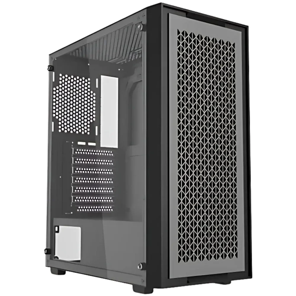 Gabinete Gamer Bluecase X-frame Mid-tower Lateral De Vidro Com 3 Fans RGB De 120mm Frontal Removível, Bg-050 - Preto