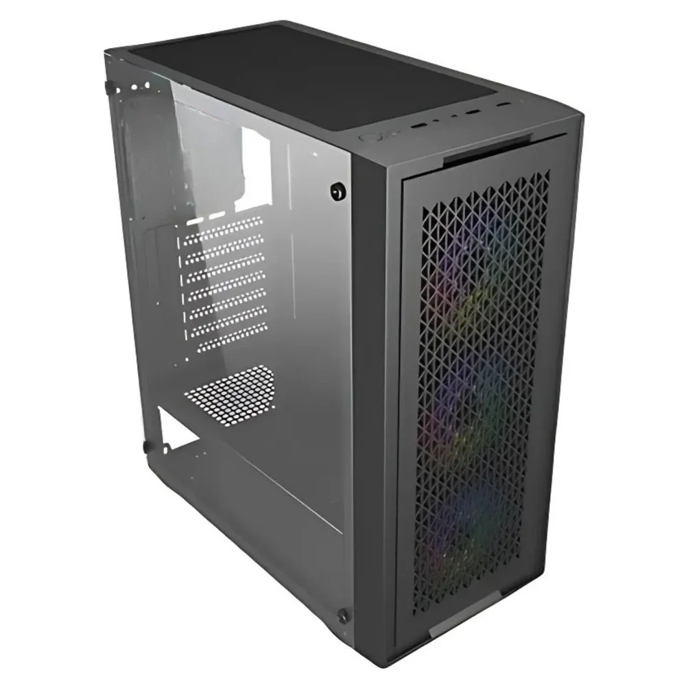 Imagem 3 de 5 do produto Gabinete Gamer Bluecase X-frame Mid-tower Lateral De Vidro Com 3 Fans RGB De 120mm Frontal Removível, Bg-050 - Preto