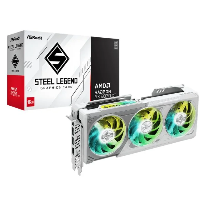 Placa de Vídeo Amd Grafico Rx9070 Xt Sl 16gb, 2970mhz, Branco