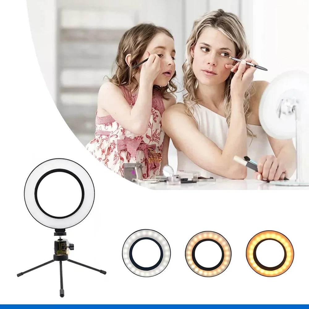 Imagem 5 de 5 do produto Ring Light De Mesa Iluminador De LED Tripé 6 ' 16cm.