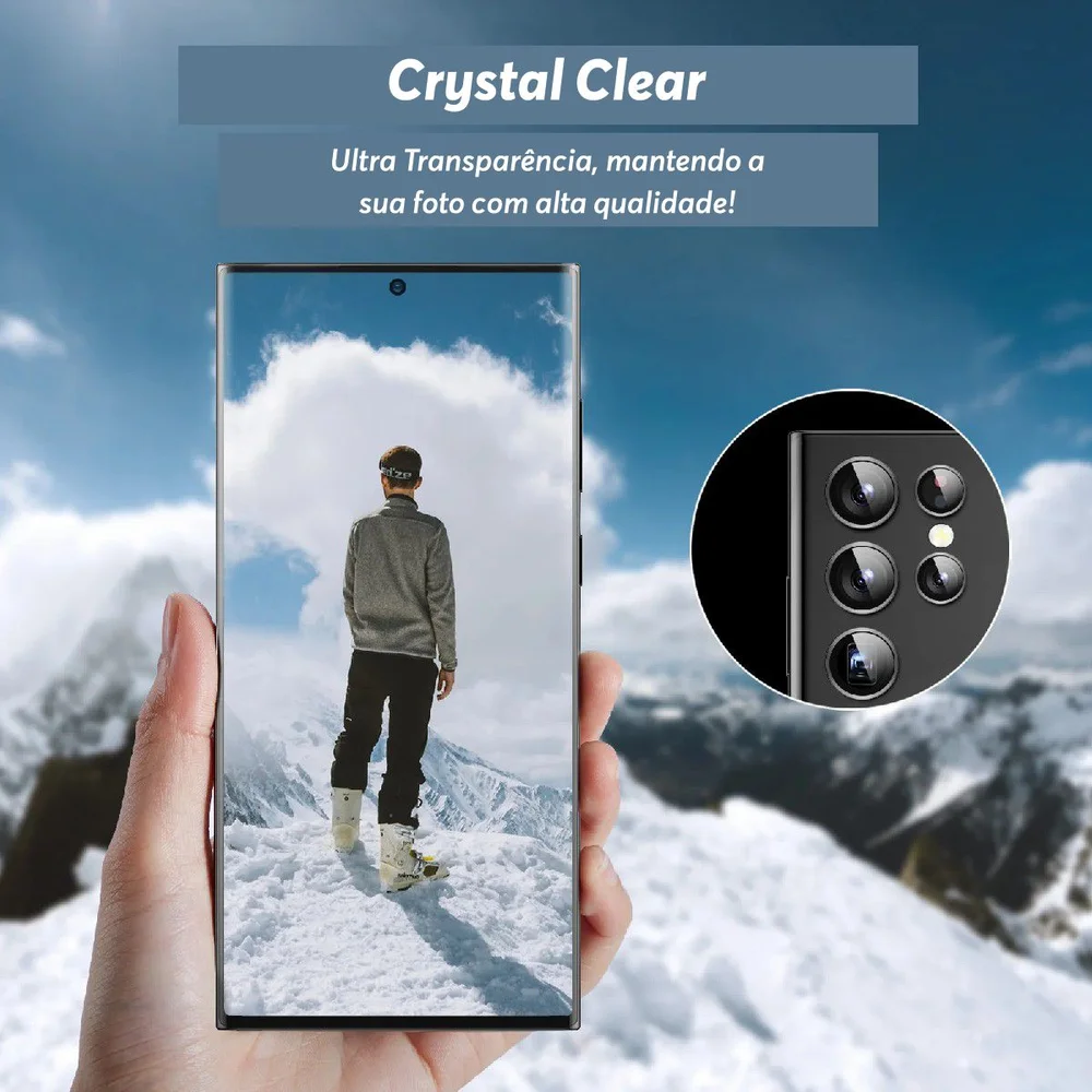 Imagem 3 de 5 do produto Película Protetora De Câmeras Para Samsung Galaxy S25 + Plus Prata