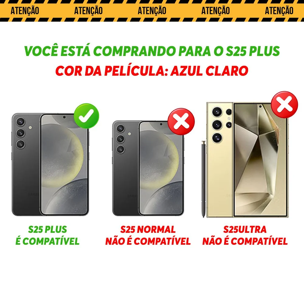 Imagem 3 de 5 do produto Película Protetora De Câmeras Para Samsung Galaxy S25 + Plus Azul Claro