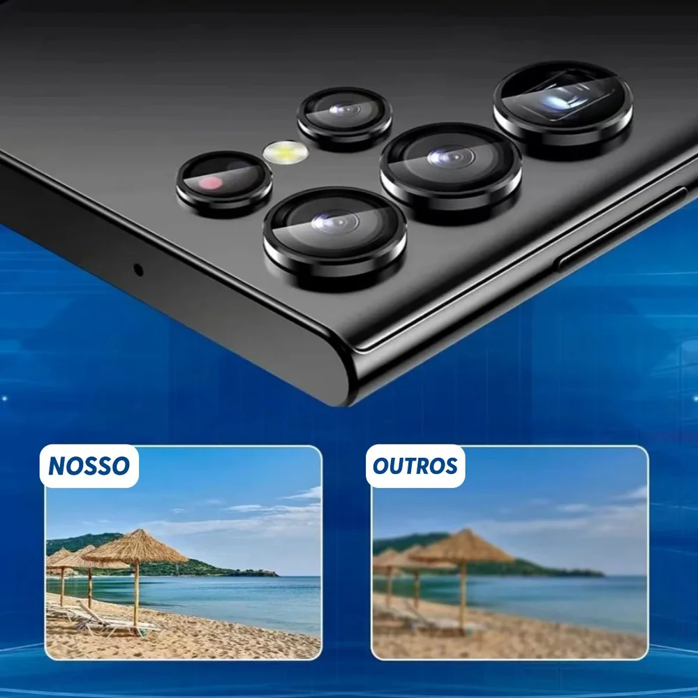 Imagem 4 de 5 do produto Película Protetora De Câmeras Para Samsung Galaxy S25 + Plus Azul Claro