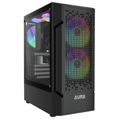 Gabinete Gamer Gamdias Aura Gc7 3 Fans ARGB S/fonte Midtower Vidro Temperado Preto - Aura Gc7