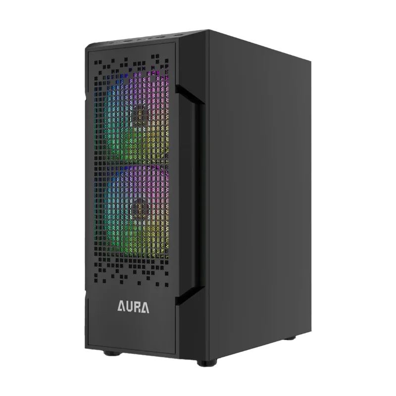 Imagem 2 de 5 do produto Gabinete Gamer Gamdias Aura Gc7 3 Fans ARGB S/fonte Midtower Vidro Temperado Preto - Aura Gc7