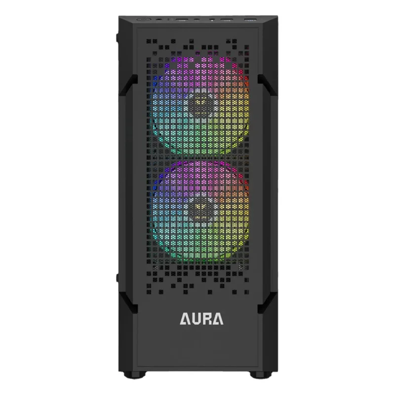 Imagem 3 de 5 do produto Gabinete Gamer Gamdias Aura Gc7 3 Fans ARGB S/fonte Midtower Vidro Temperado Preto - Aura Gc7