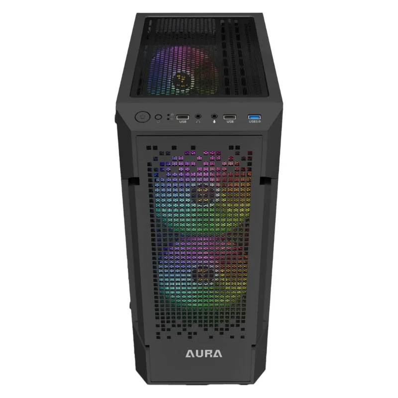 Imagem 5 de 5 do produto Gabinete Gamer Gamdias Aura Gc7 3 Fans ARGB S/fonte Midtower Vidro Temperado Preto - Aura Gc7