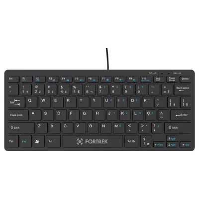 Teclado Office Fortrek Mini K13 Usb 2.0 Abnt2 1,5m Plug & Play Preto - K13