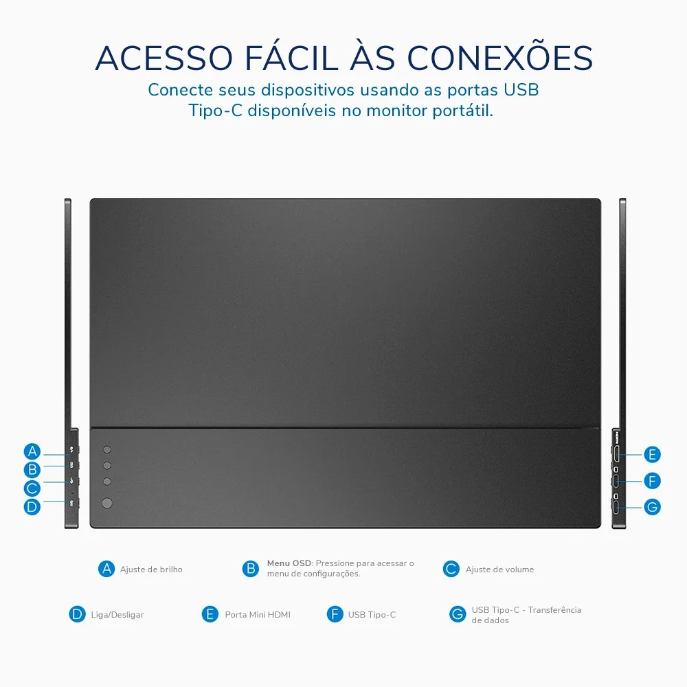 Monitor Portátil Arzopa A1 Gamut 15.6" Fhd 1080p 60hz Monitor Portátil Arzopa A1 Gamut 15.6" Fhd 1080p 60hz