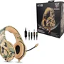 Headset Gamer Profissional Ps4 XBOX PC Onikuma K1b Camuflado Amarelo
