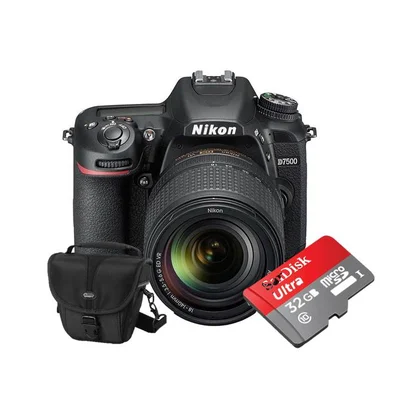 Camera Digital Nikon D 7500 Com Lente 18-140 Vr + Sd 32 Gb E Bolsa