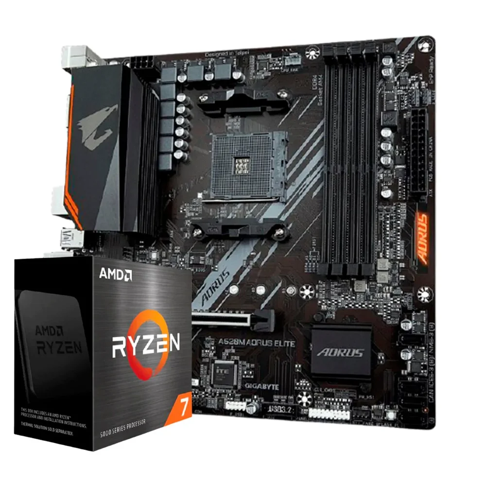 Kit Upgrade Amd Ryzen 7 5700x / Placa Mãe Gigabyte B550m Aorus Elite.