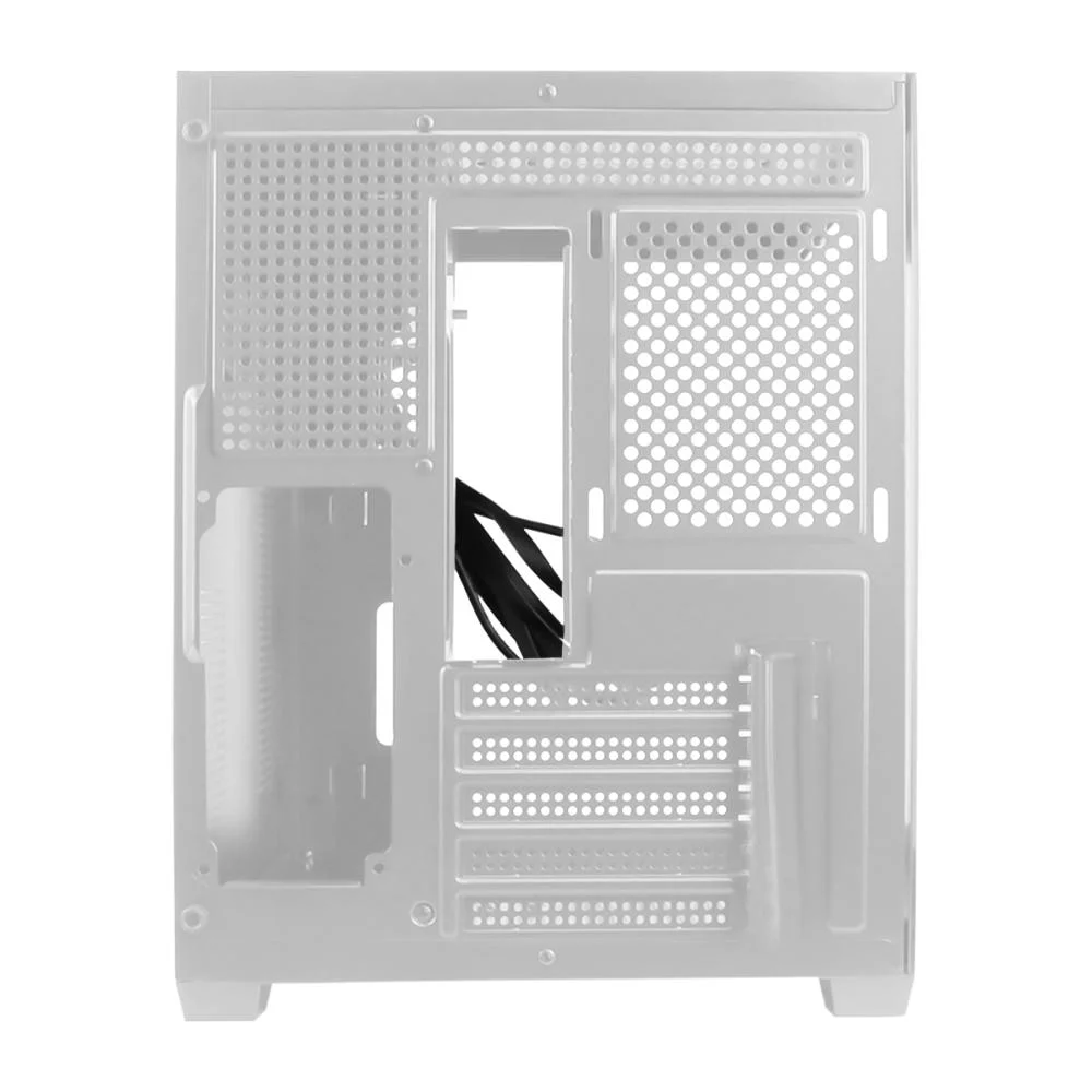 Imagem 5 de 5 do produto Gabinete Branco Gamer Mini Tower Vidro, 5 Slots De Expansão, Entrada Usb 3.0 P2, Painel Transparente, Home Office, Escritório