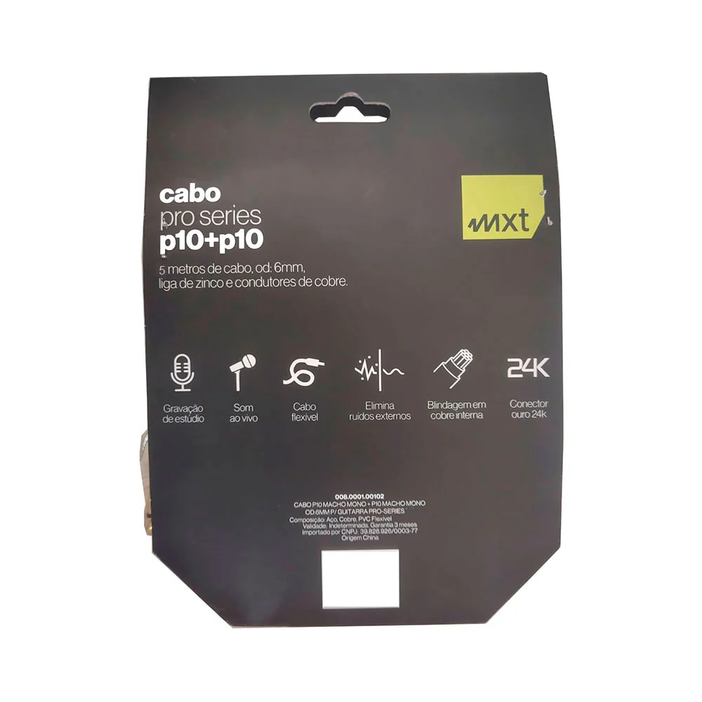 Imagem 3 de 3 do produto Cabo Profissional Mxt Pro-series P10+p10 5 Metros - Cb0550