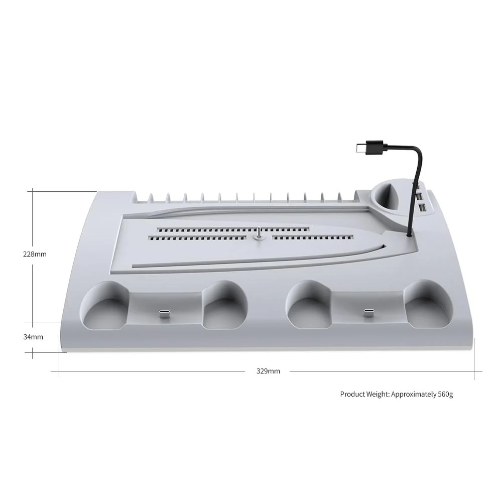 Imagem 4 de 5 do produto Multifuncional Ps5 /ps5 Silm Cooling Stand Dock  De Carregamento Tp5-3570