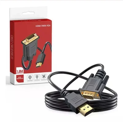 Cabo Conversor HDMI Macho Para Vga Macho 1,8 Metros Ativo