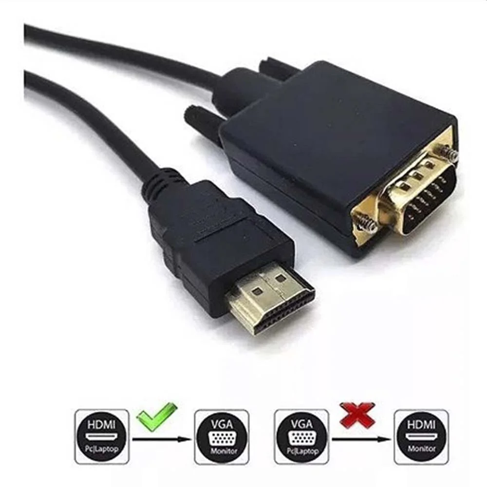 Imagem 5 de 5 do produto Cabo Conversor HDMI Macho Para Vga Macho 1,8 Metros Ativo