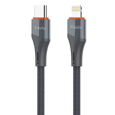 Cabo De Dados Usb-c Para Lightning Nylon Trancado 1m Cinza Kafei - Kildcbl009