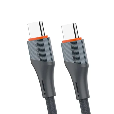 Cabo De Dados Tipo-c Para Tipo-c Nylon Trancado 2m Cinza Kafei - Kildcbc008
