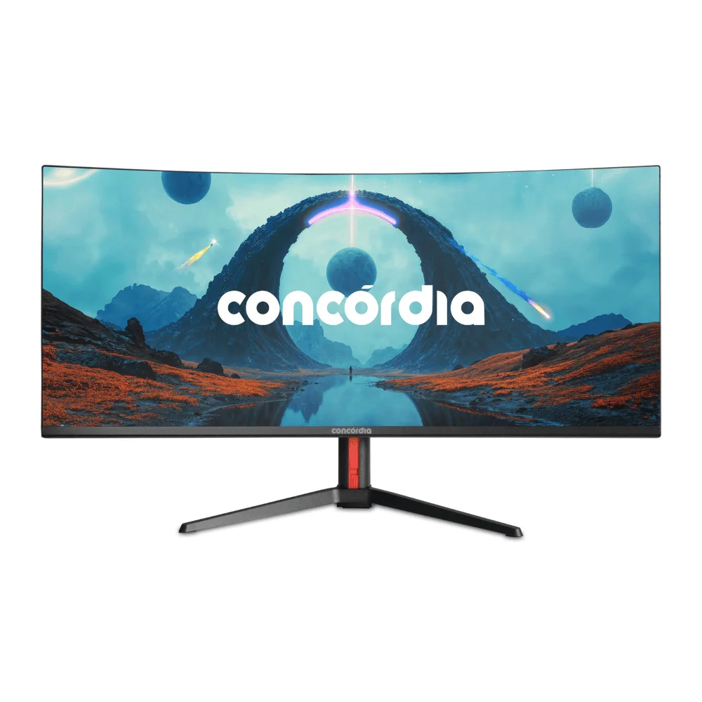 Monitor Concórdia Gamer Curvo Ultrawide UZ340 34" WQHD, 165hz, 1ms, 2 HDMI, 2 DP, SRGB 100% PIP/PBP