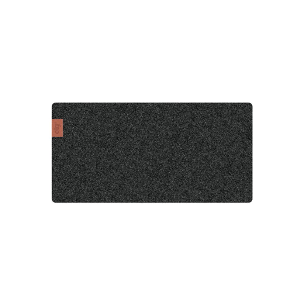 Mousepad Essential Office, Feltro 60x30cm, Com Porta Copo, Antiderrapante, Bordas Costuradas, Cor:cinza Escuro