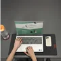 Mousepad Essential Office, Feltro 60x30cm, Com Porta Copo, Antiderrapante, Bordas Costuradas, Cor:cinza Escuro