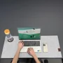 Mousepad Deskmat Office, Feltro 90x40cm, Porta Copo, Antiderrapante, Bordas Costuradas,
