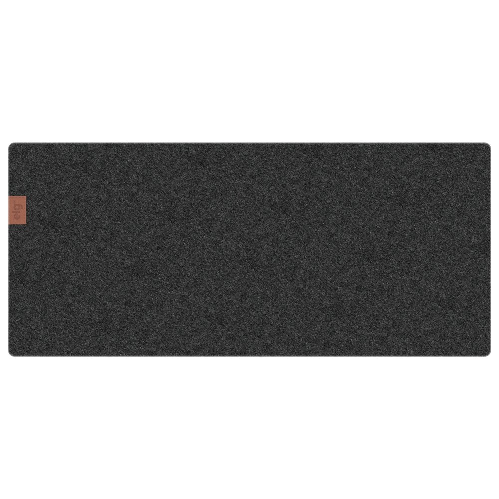 Mousepad Deskmat Office, Feltro 90x40cm, Porta Copo, Antiderrapante, Bordas Costuradas, Cor:cinza