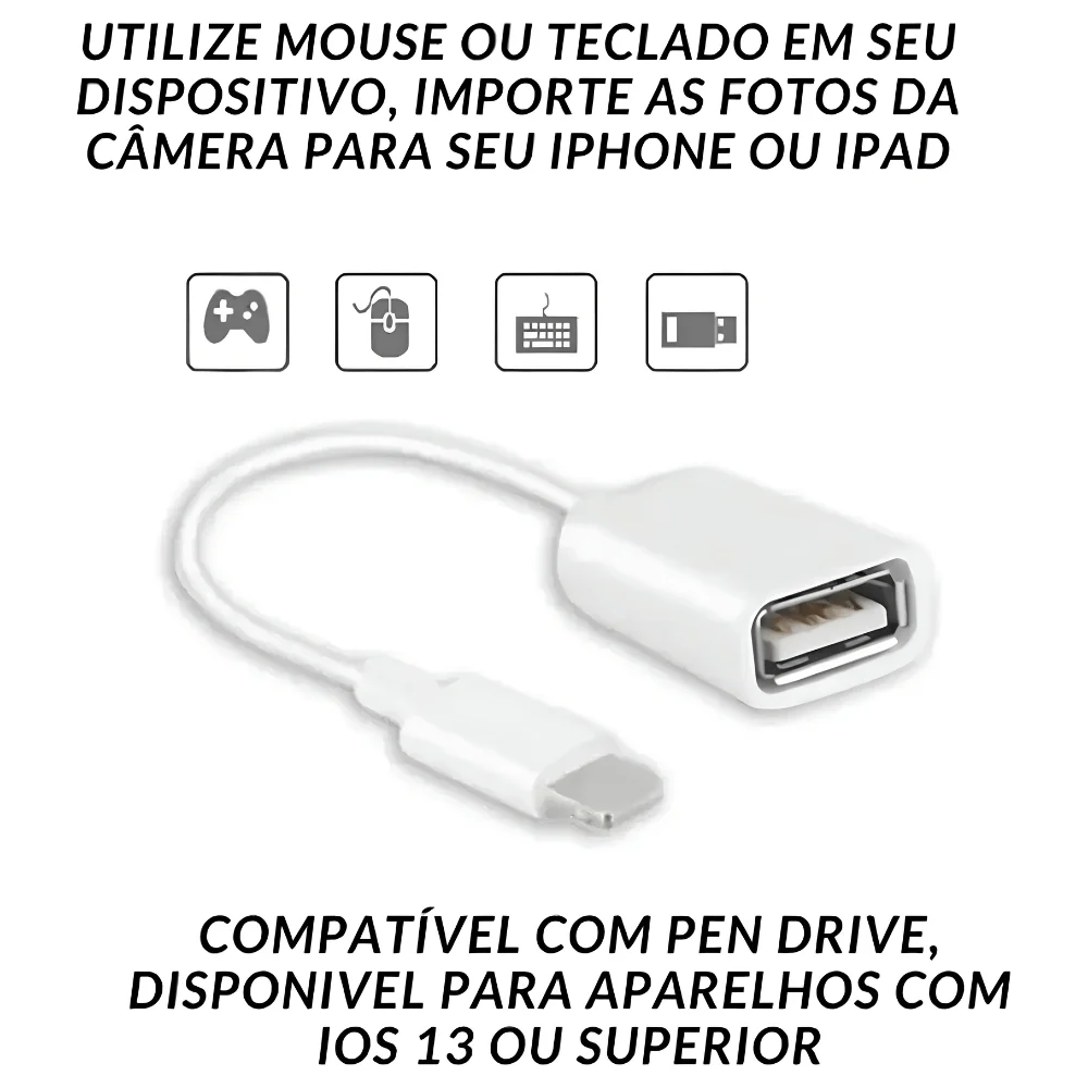 Imagem 5 de 5 do produto Adaptador Otg Usb Fêmea Iphone Macho Altomex Al-1770-5g