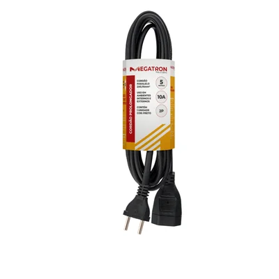Cordao Prolongador Pp Plano 10a 0,75 5m Preto