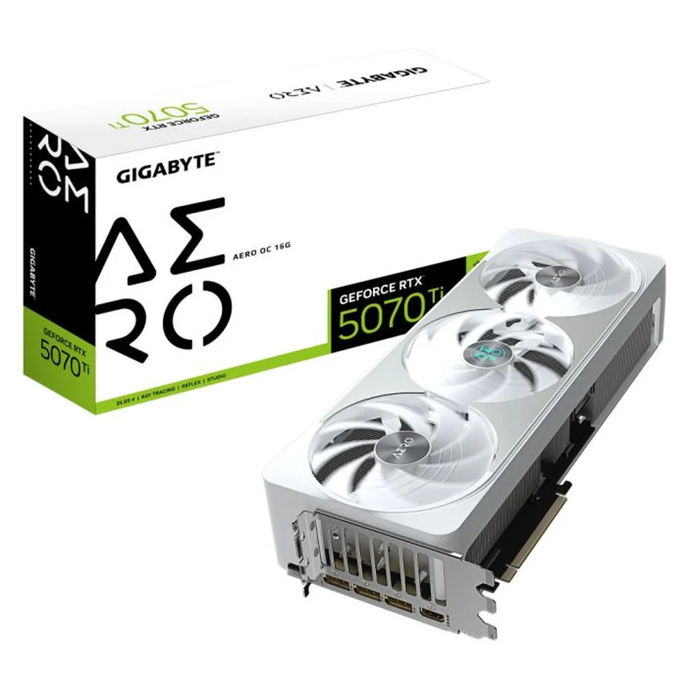 Placa De Video Gigabyte RTX 5070 Ti Aero Oc 16gb Gddr7 256 Bits Gv-n507taero Oc-16gd