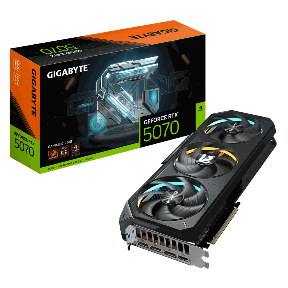 Placa De Video Gigabyte Geforce RTX 5070 Gaming Oc 12gb Gddr7 192 Bits - Gv-n5070gaming Oc-12gd