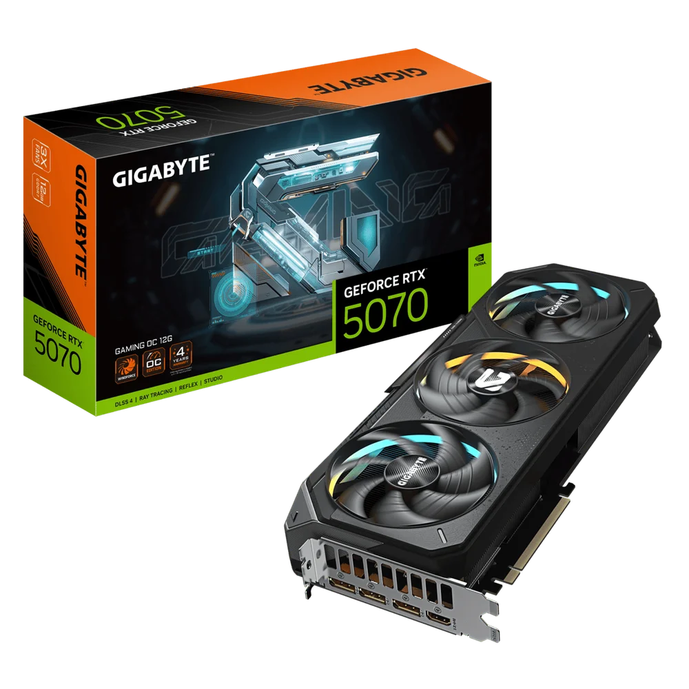 Placa De Video Gigabyte Geforce RTX 5070 Gaming Oc 12gb Gddr7 192 Bits - Gv-n5070gaming Oc-12gd